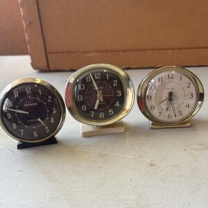 Vintage Westclox Baby Ben Wind Up Alarm Clock (2) and Wards (1) Wind Up Alarm